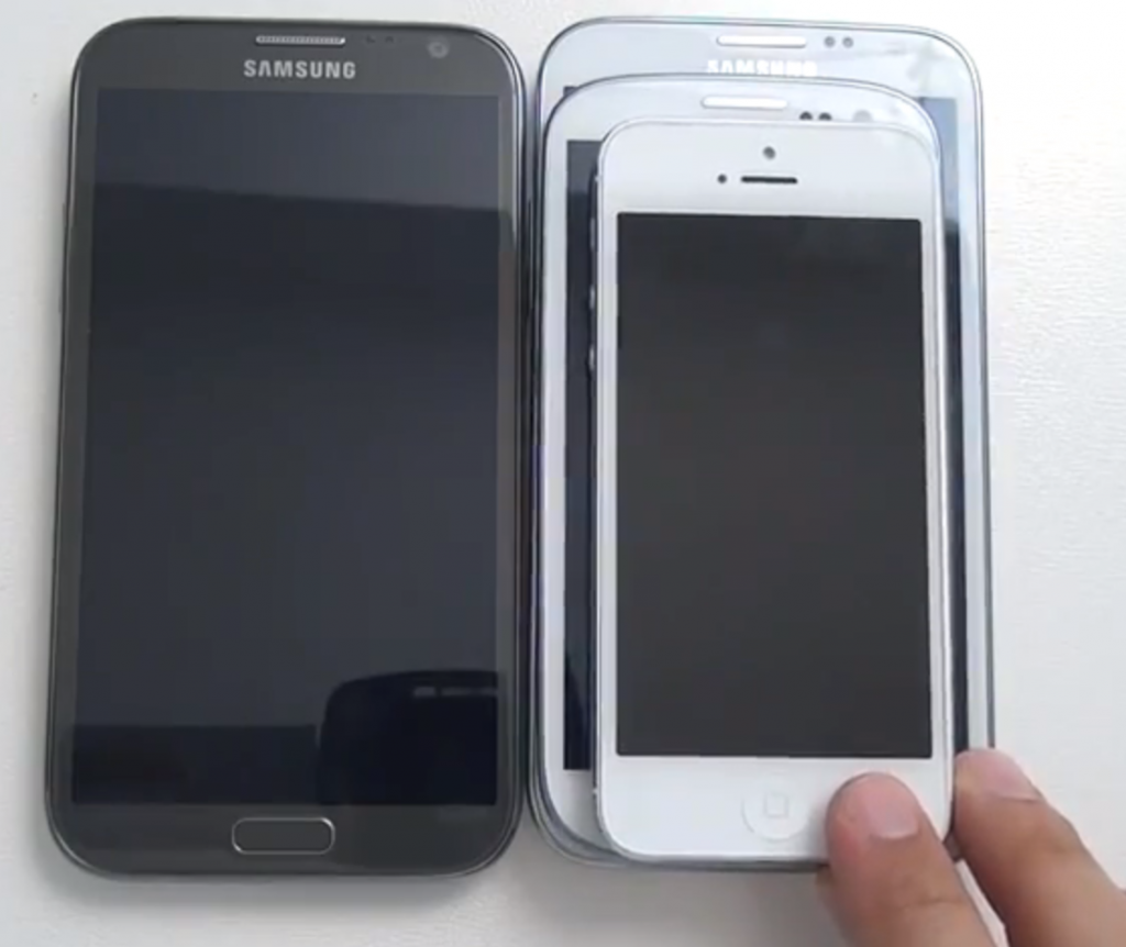 Samsun Galaxy Note2 vs Samsung Galaxy S3 vs Apple iPhone5